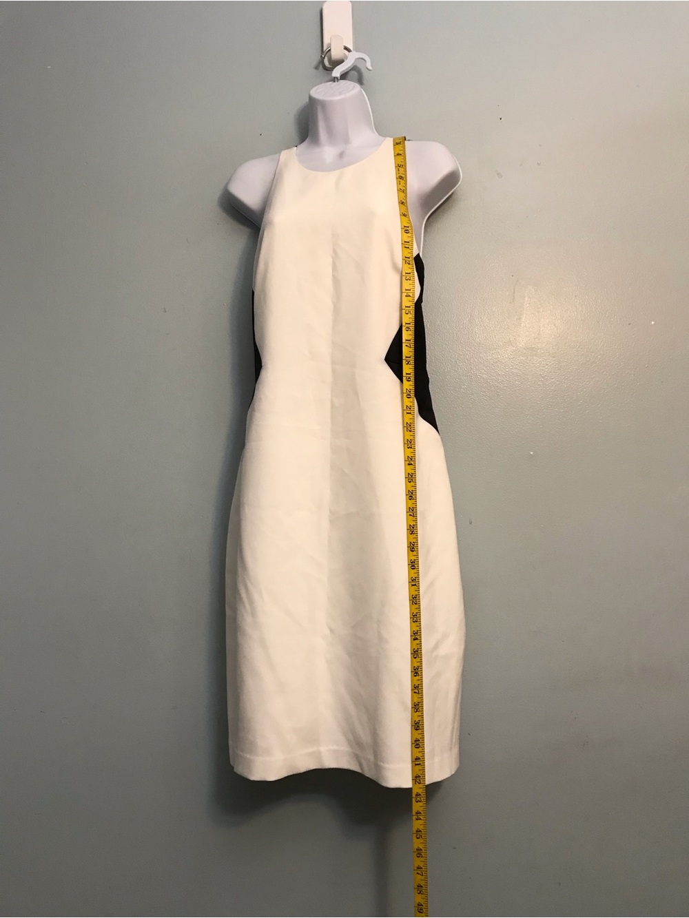 Halston Heritage Black and White Strapless Colorblock Dress